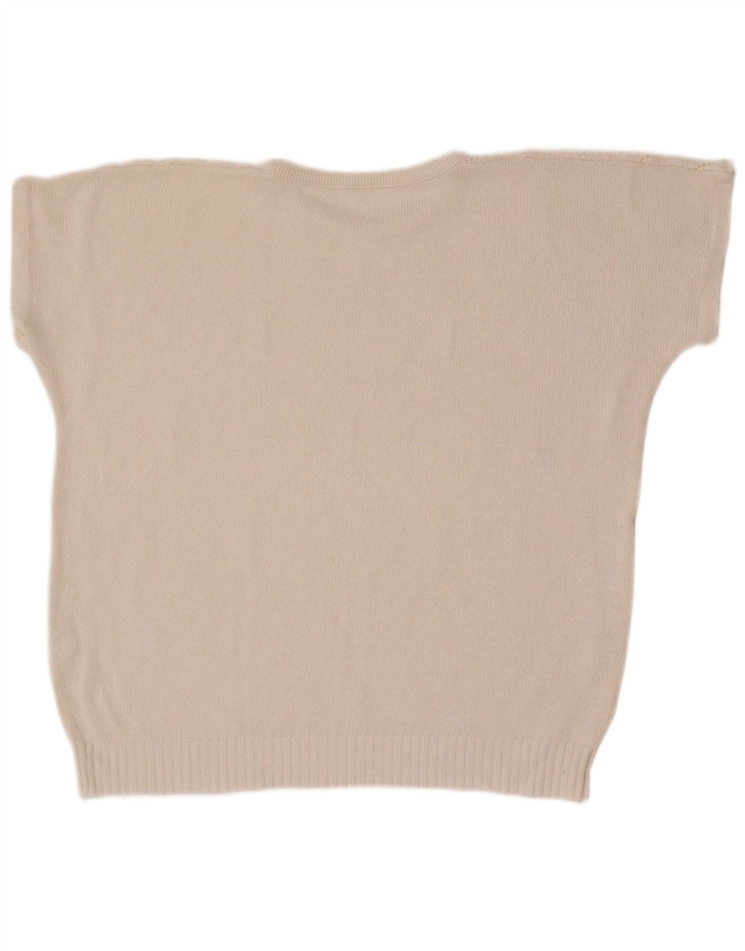 vintage Womens Crew Neck Jumper Pull UK 14 Moyen Blanc Géométrique