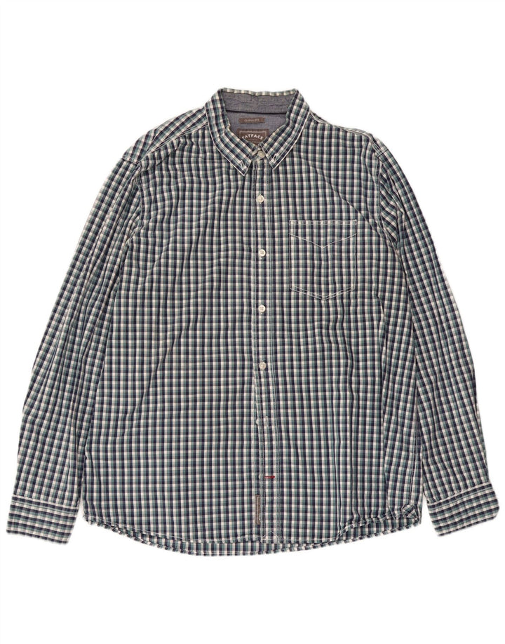 FAT FACE Chemise Homme 2XL Bleu Carreaux Coton