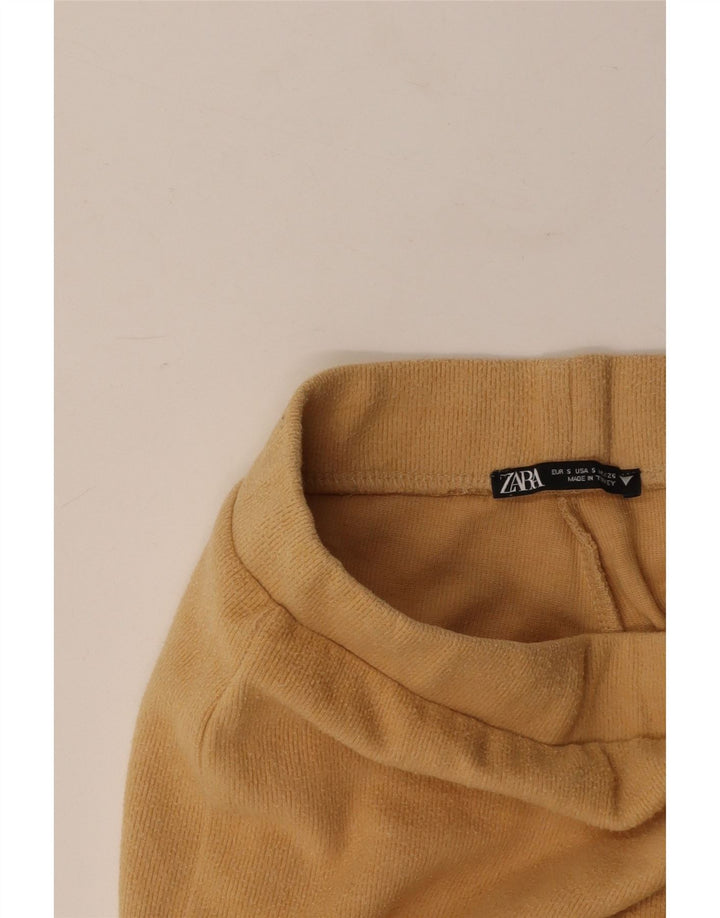 ZARA Pantalon de survêtement pour femme UK 8 Small Beige