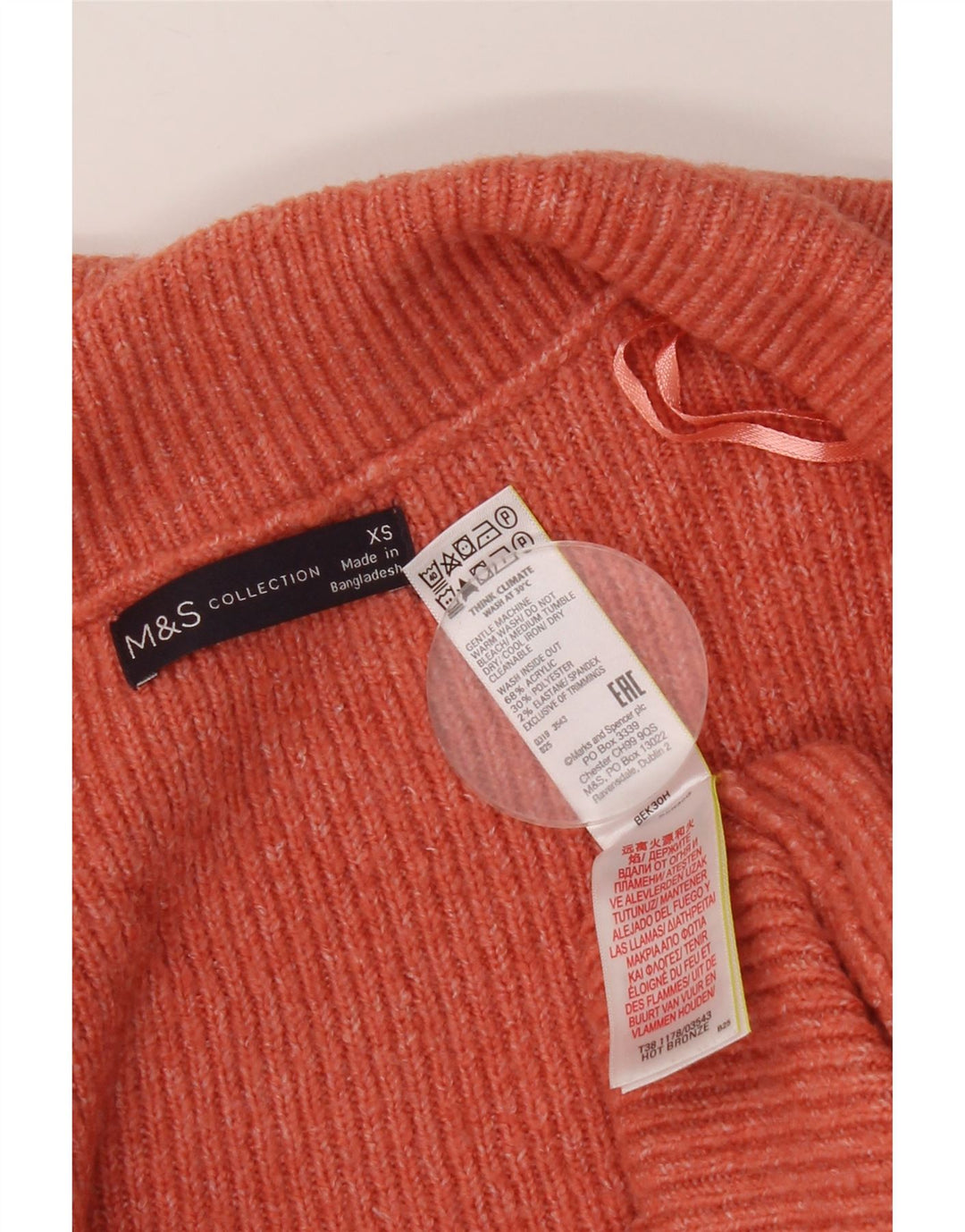 Marks & Spencer Pull cardigan surdimensionné pour femme UK 6 XS Orange