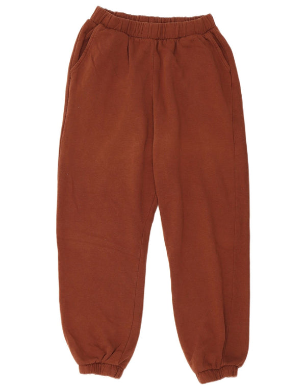 Zara Pantalon de survêtement court pour femme en coton marron moyen UK 12