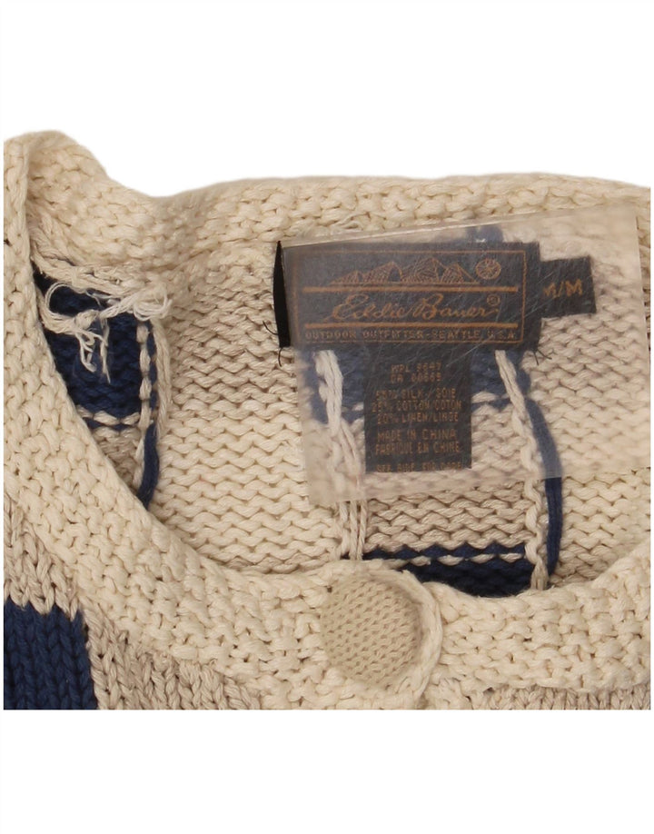 Eddie Bauer Cardigan court pour femme UK 14 en soie à carreaux gris moyen