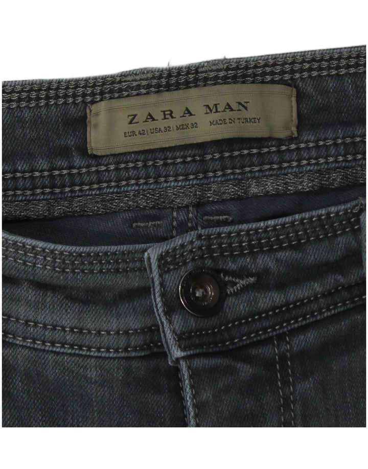 Zara Jean Slim Homme EU 42 Large W32 L28 Gris Coton