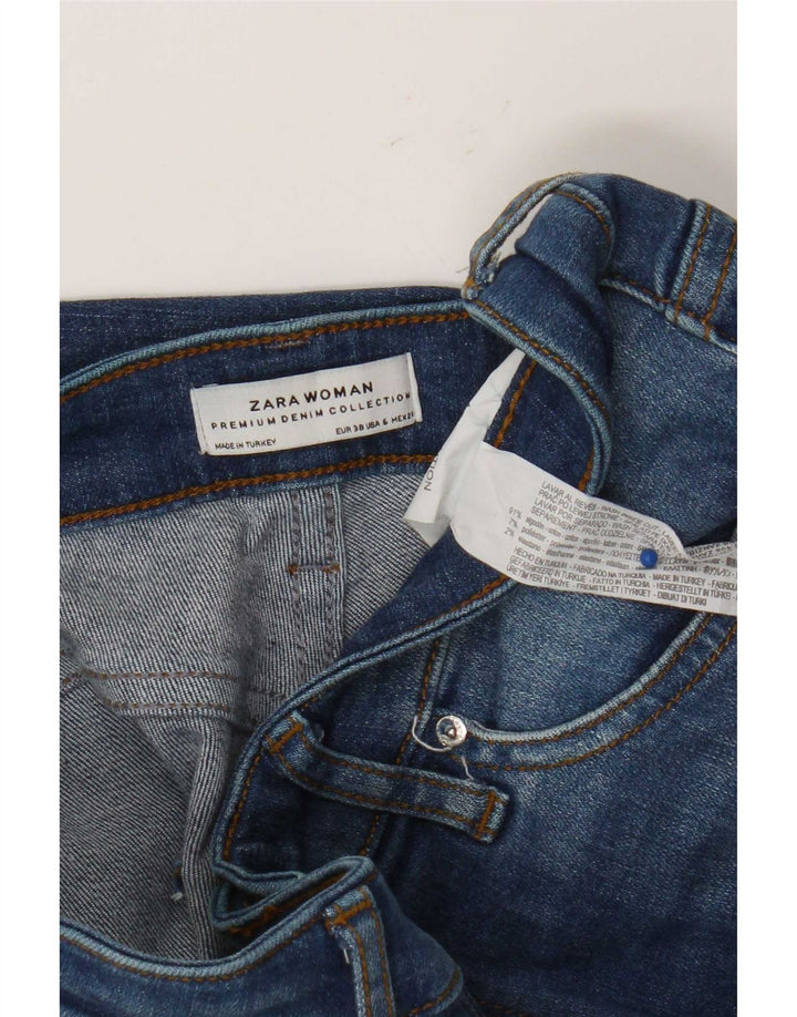 Zara Jean évasé pour femme EU 38 Small W28 L32 Bleu Coton
