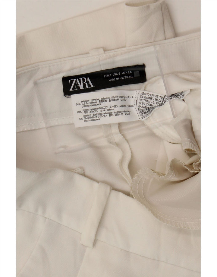 ZARA Pantalon décontracté fuselé pour femme Petit W26 L25 Polyester blanc