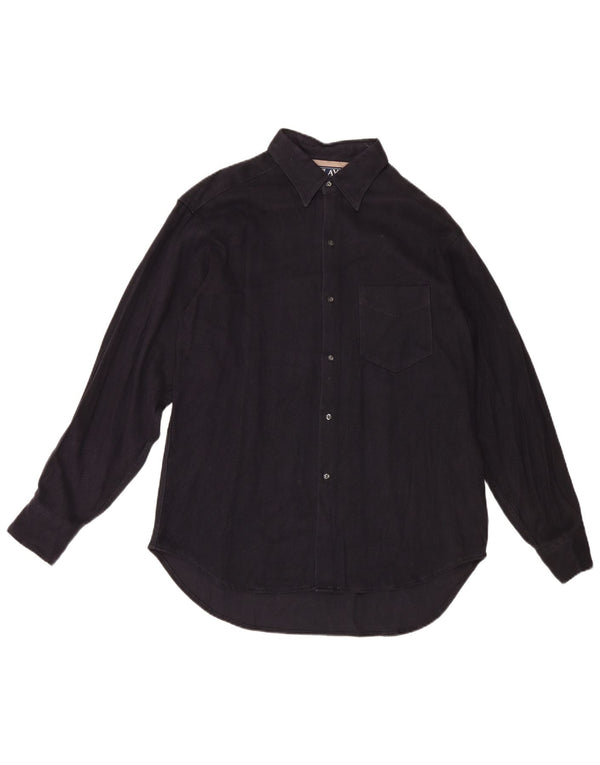 Replay Chemise Homme Large Chevron Bleu Marine Viscose