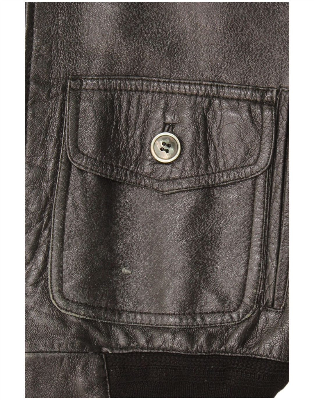 gilet en cuir homme vintage UK 36 Petit cuir noir
