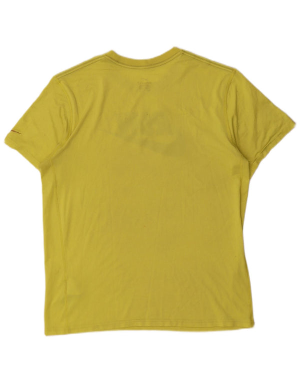 Nike Homme Dri Fit Graphic T-Shirt Haut Jaune Moyen Polyester