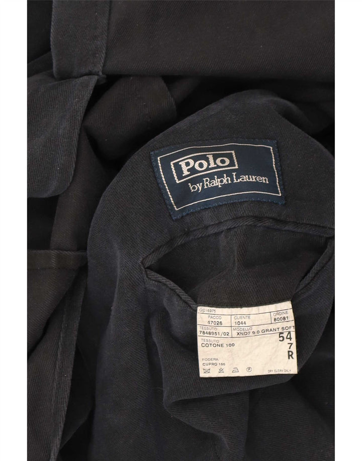 Polo Ralph Lauren Veste blazer à 3 boutons pour homme IT 54 XL en coton noir