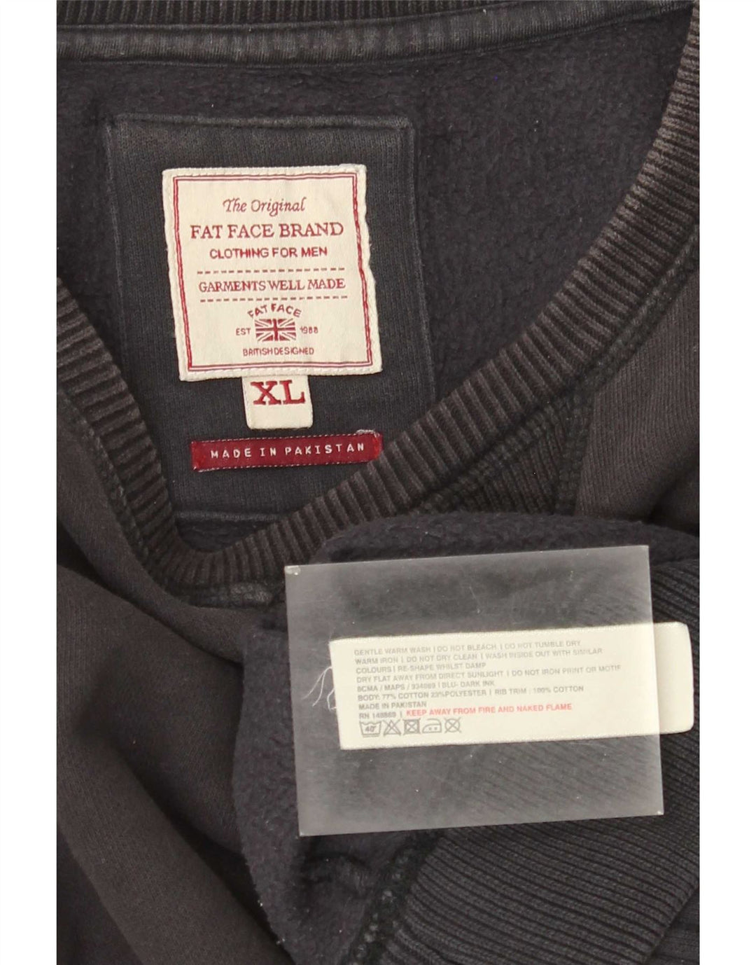 Fat Face Sweat-Shirt Homme XL Noir Coton