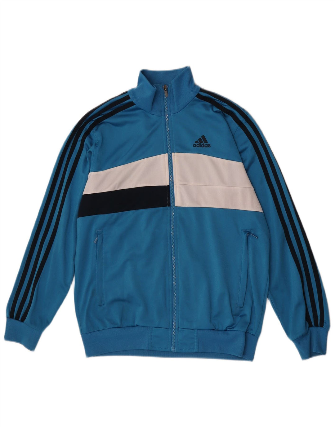 Adidas Veste de Survêtement Garçon 13-14 Ans Bleu Colorblock Polyester