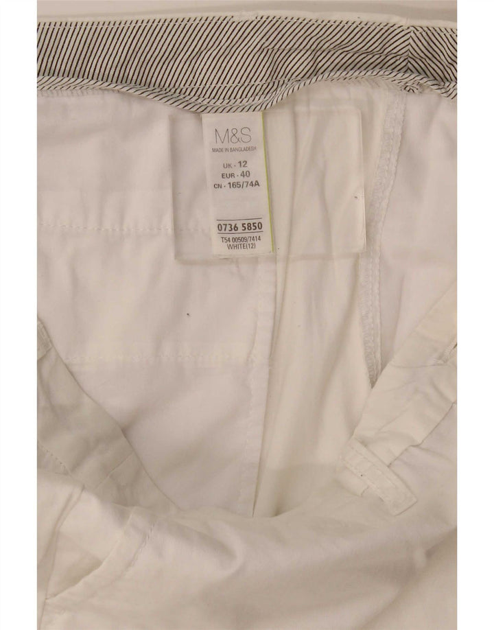 Marks & Spencer Short Chino Femme UK 12 Medium W34 Coton Blanc