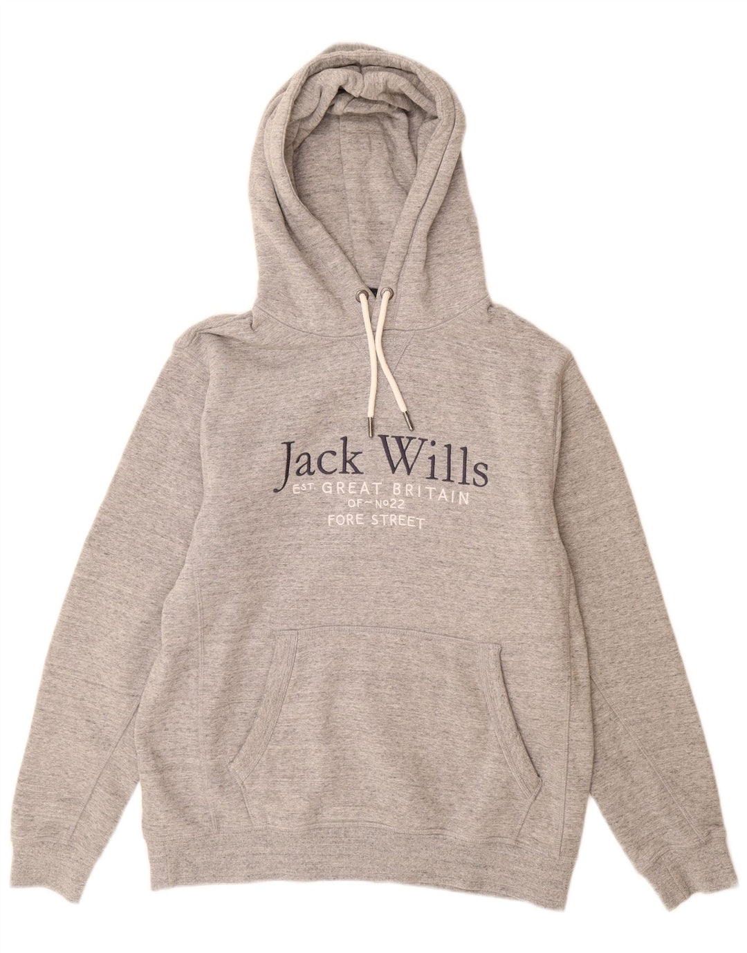 Jack Wills Pull à Capuche Graphique Homme Gris Moyen Moucheté Coton