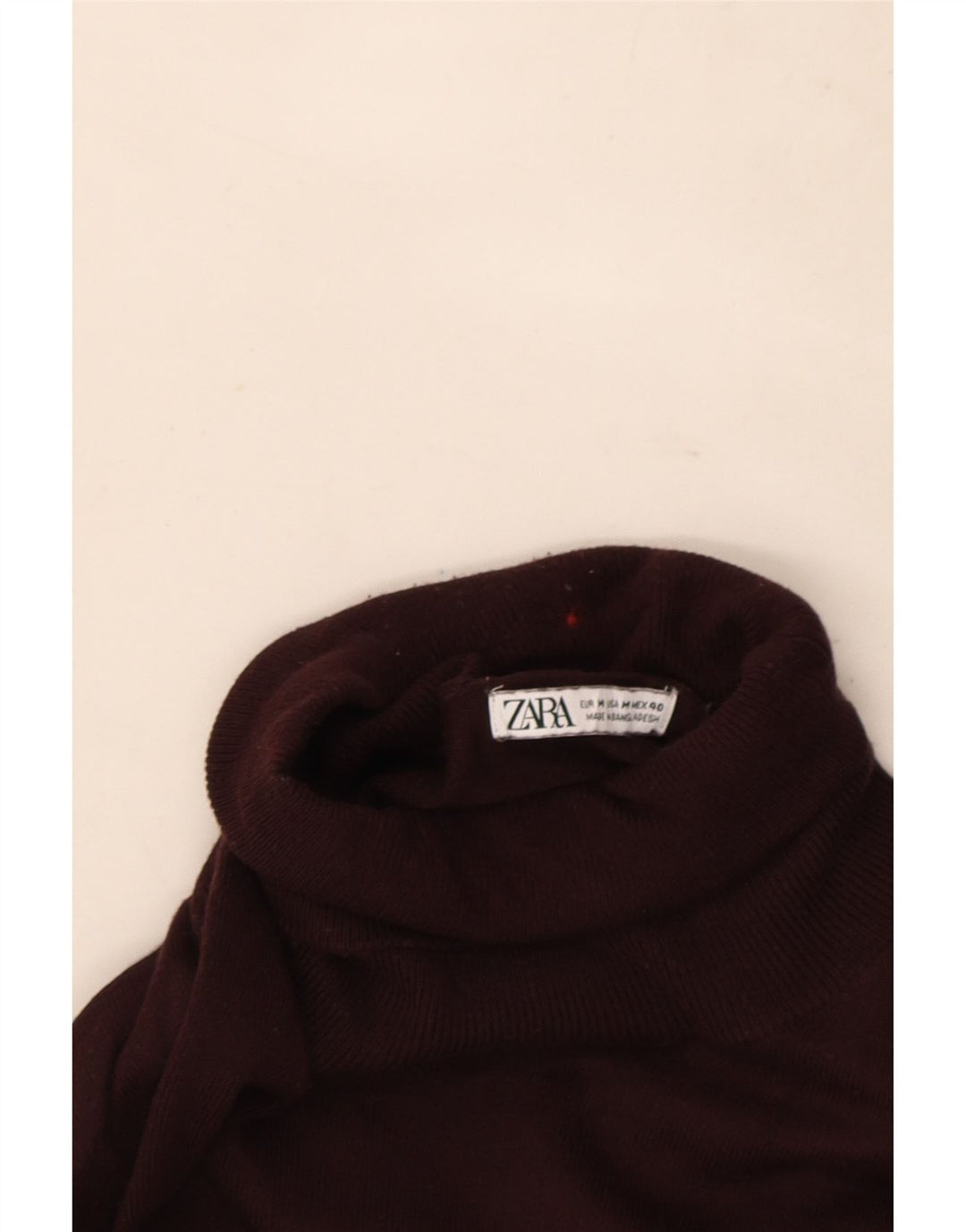 Zara Pull Col Roulé Homme Bordeaux Moyen