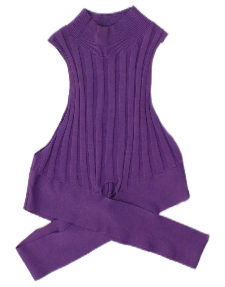 Zara Débardeur court pour femme UK 12 Viscose violet moyen