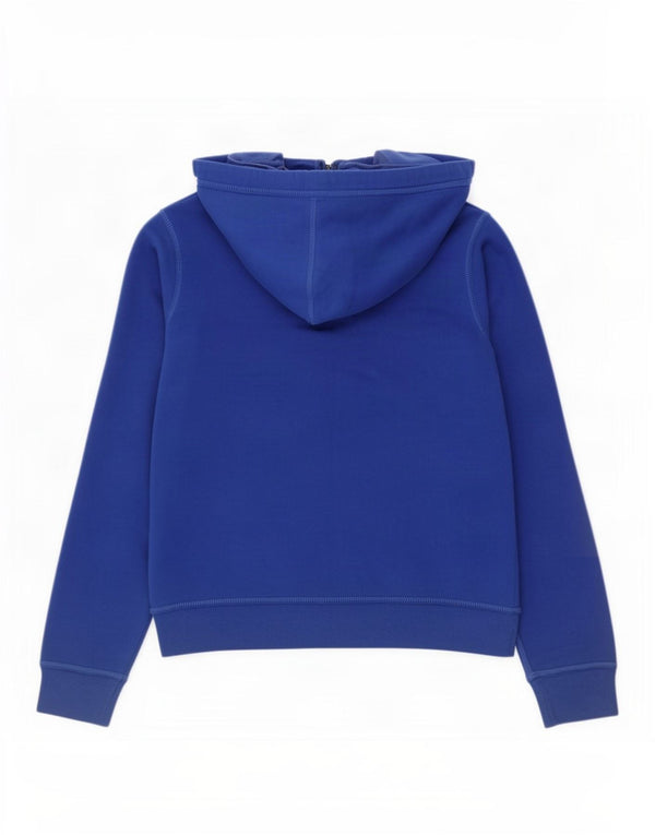 Hollister Pull à capuche zippé Graphic Crop pour femme UK 16 Large Bleu Coton