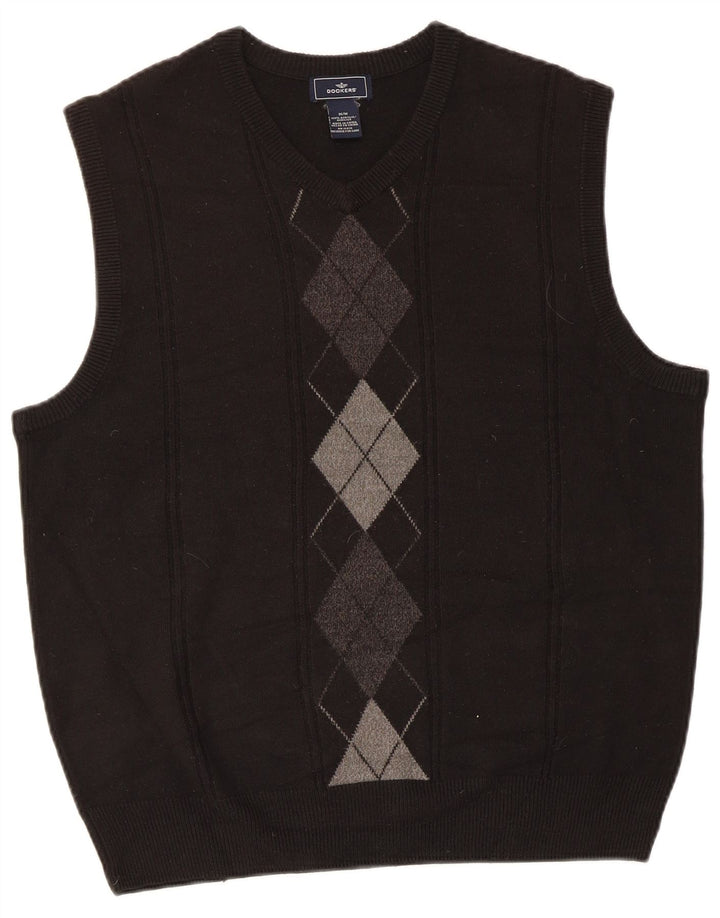 Dockers Débardeur Homme Noir Moyen Argyle/Diamant Acrylique