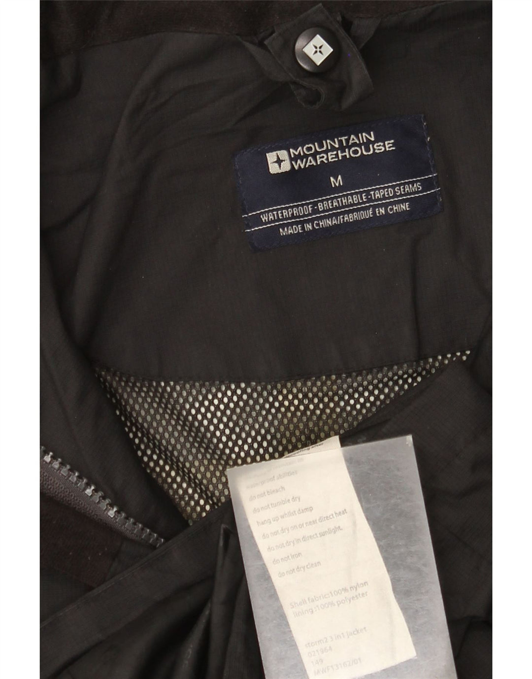 Mountain Warehouse Veste de pluie à capuche pour homme UK 38 Medium Noir Nylon