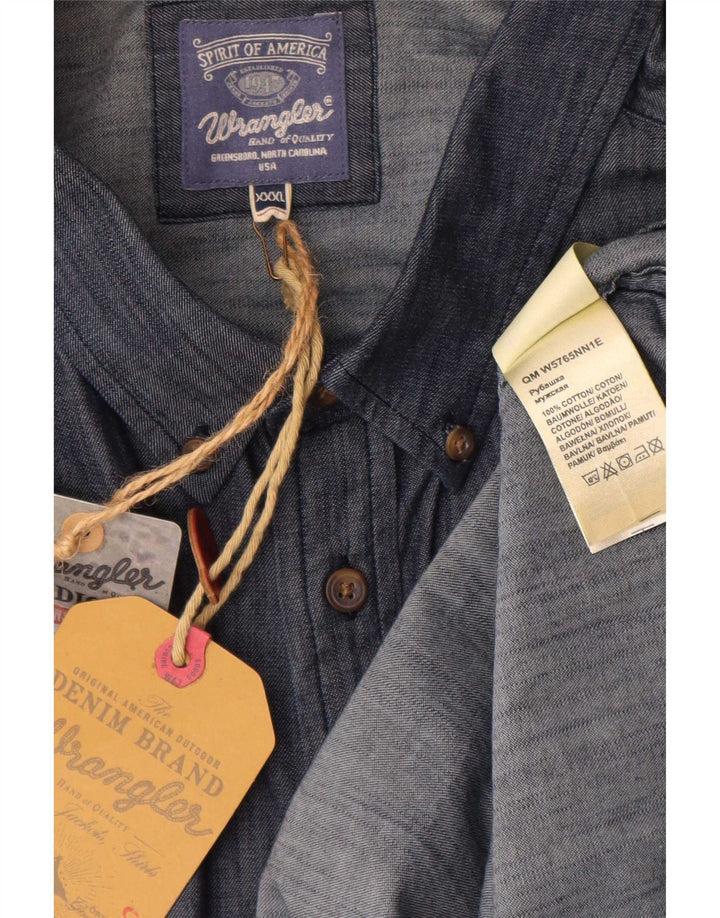 Wrangler Chemise Homme 3XL Bleu Marine Coton
