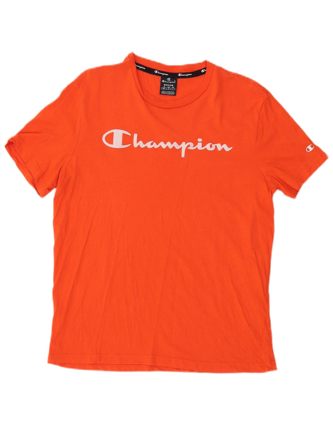 Champion T-Shirt Graphique Femme UK 14 Coton Orange Moyen
