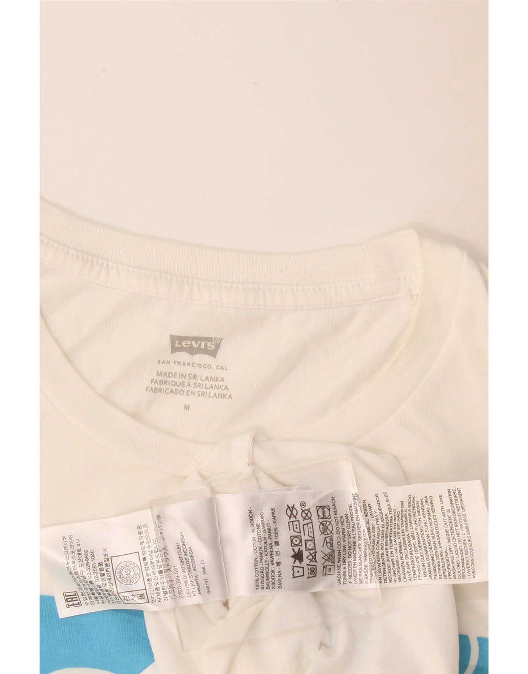 Levi's T-Shirt Graphique Femme UK 12 Coton Blanc Moyen