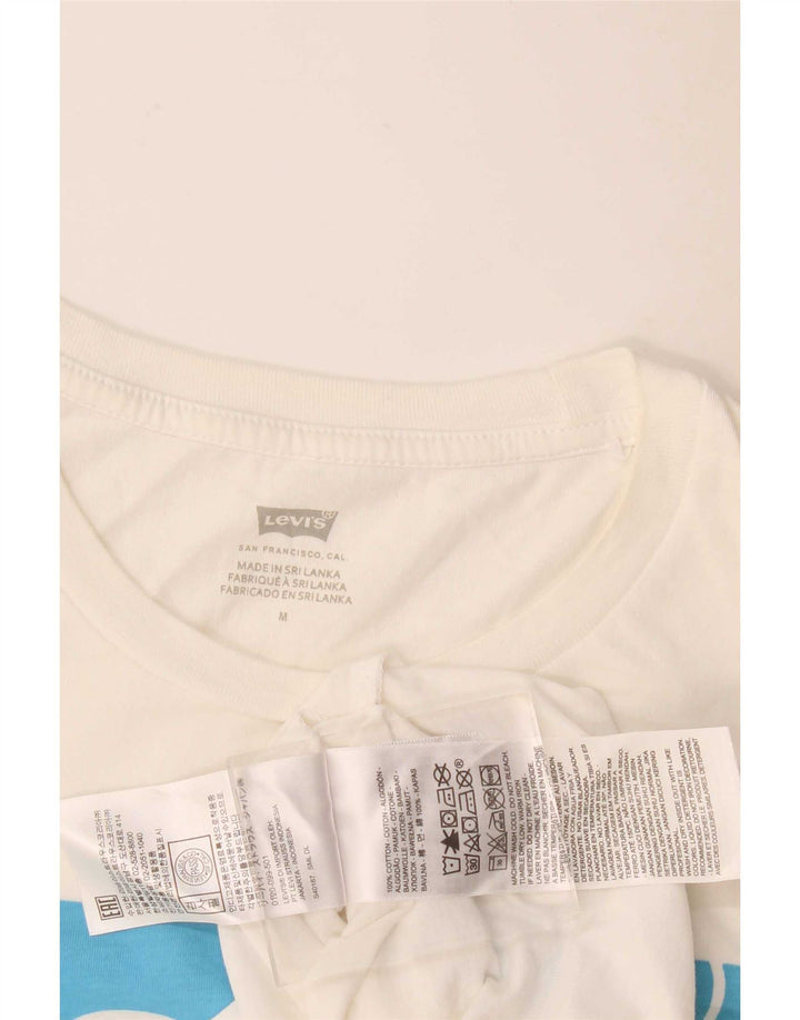 Levi's T-Shirt Graphique Femme UK 12 Coton Blanc Moyen
