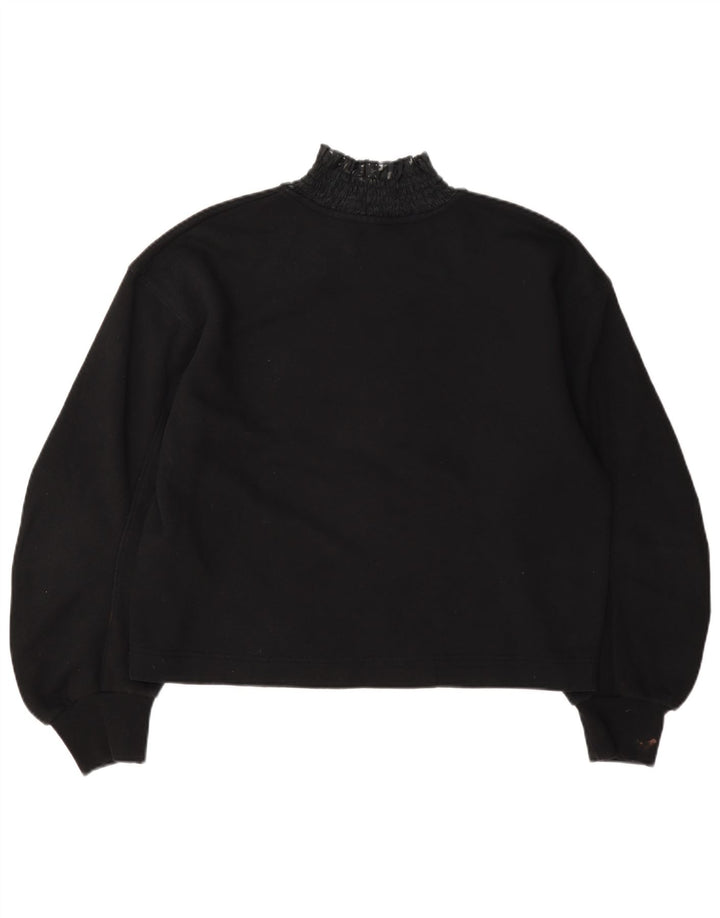 Zara Chemisier surdimensionné à manches longues pour femme UK 10 Petit coton noir