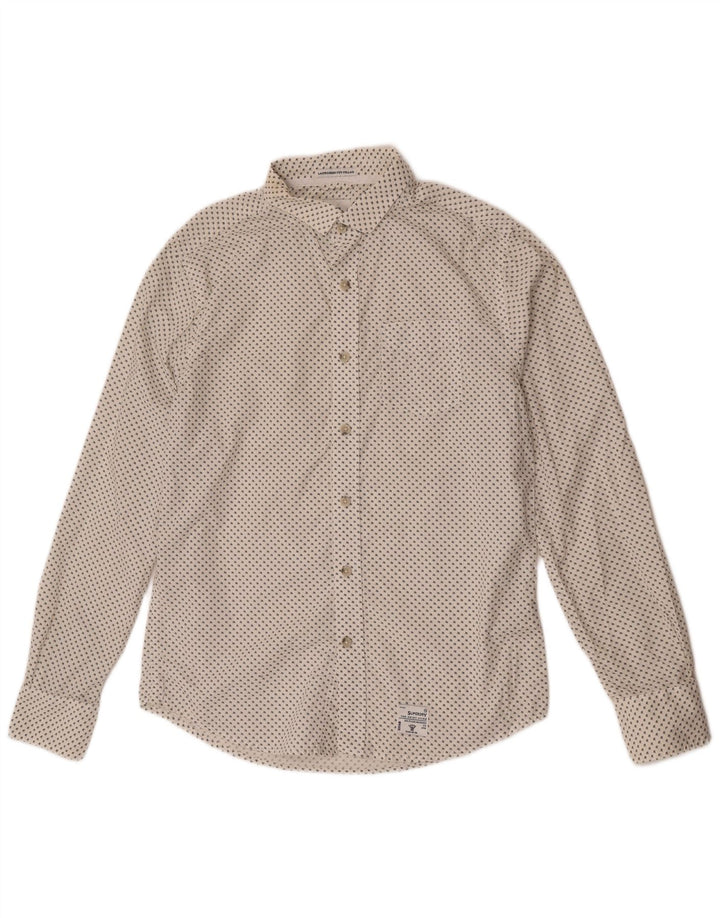Superdry Chemise Laundered Cut Collar XL Coton à Pois Blanc Homme