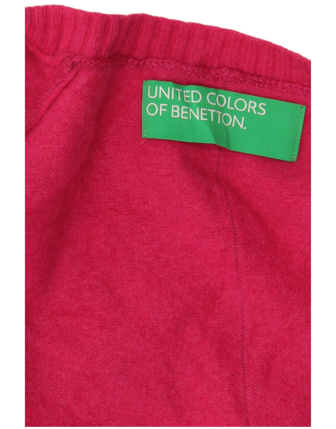 Benetton Pull col V pour femme UK 16 Large Rose