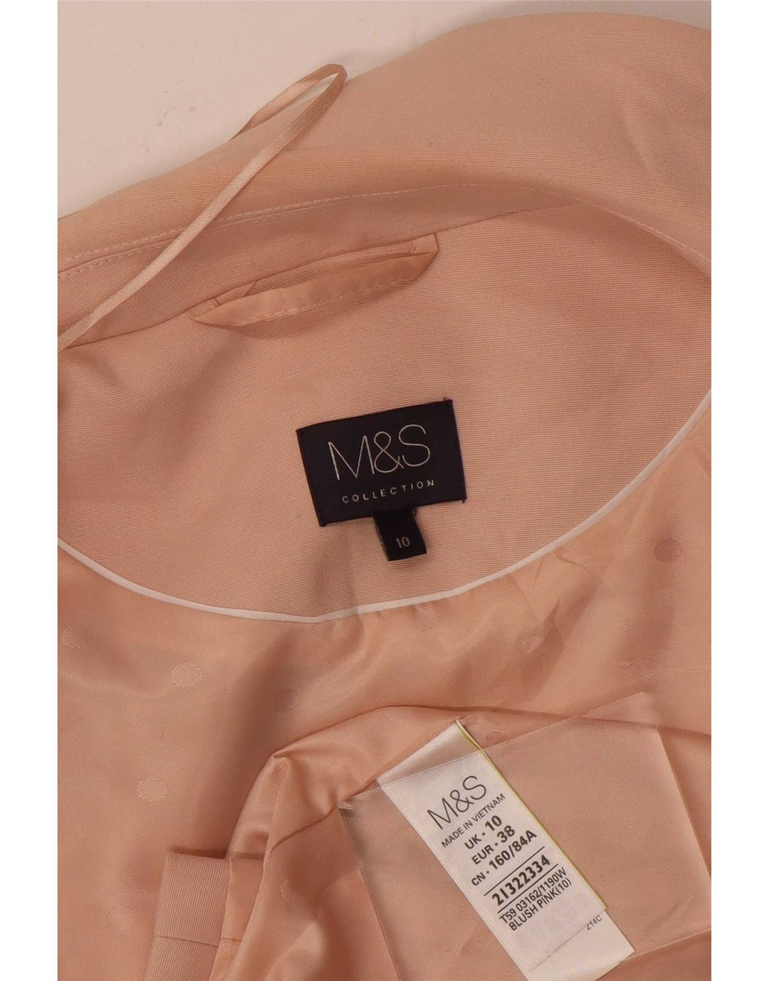 Marks & Spencer Veste blazer longue sans manches pour femme UK 10 Small Rose