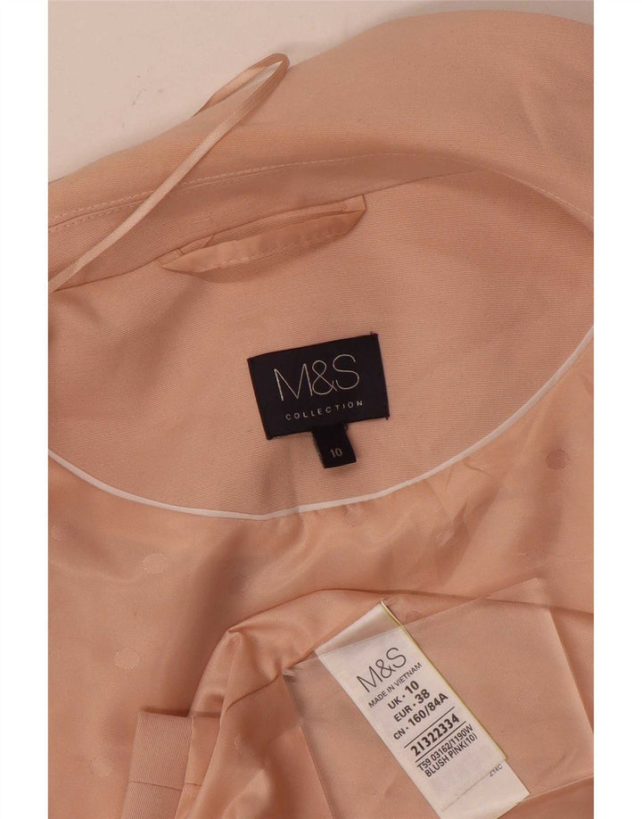 Marks & Spencer Veste blazer longue sans manches pour femme UK 10 Small Rose