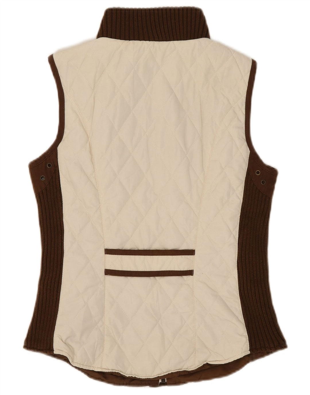 Zara Gilet matelassé pour femme UK 12 Medium Off White Colourblock Polyester