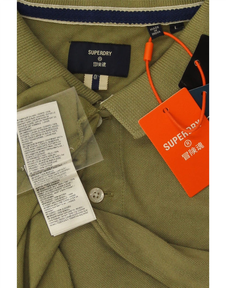 SUPERDRY Polo Homme Large Vert Coton