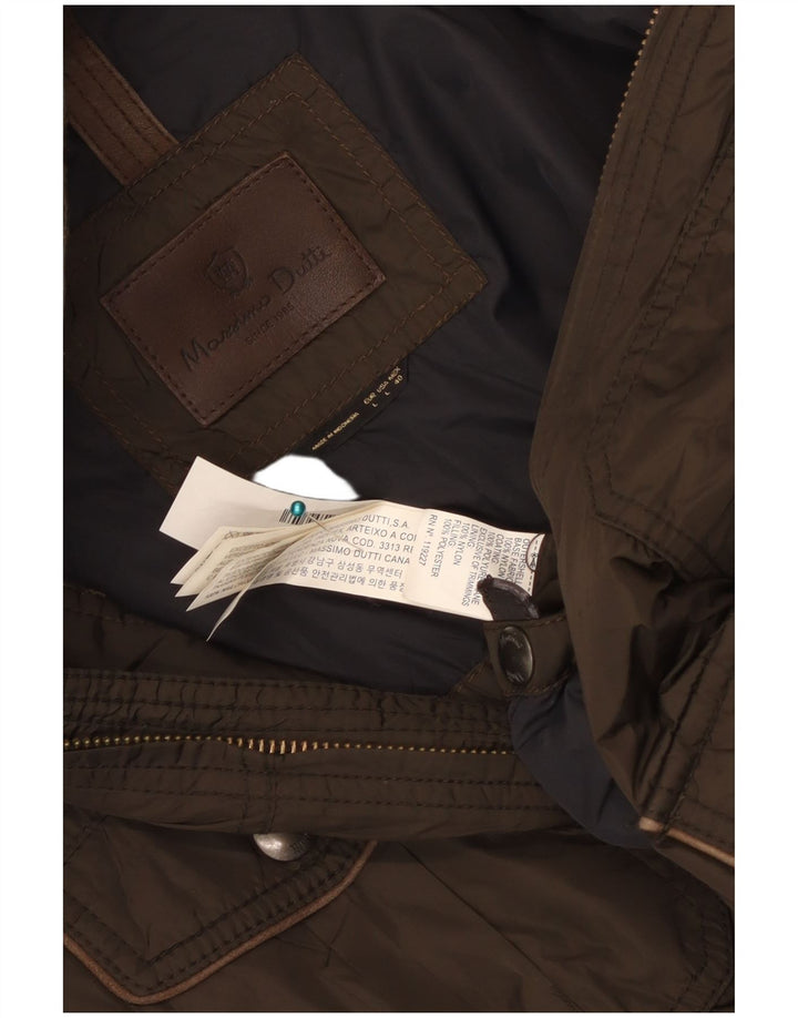 MASSIMO DUTTI Veste utilitaire pour homme UK 40 Large Kaki Nylon