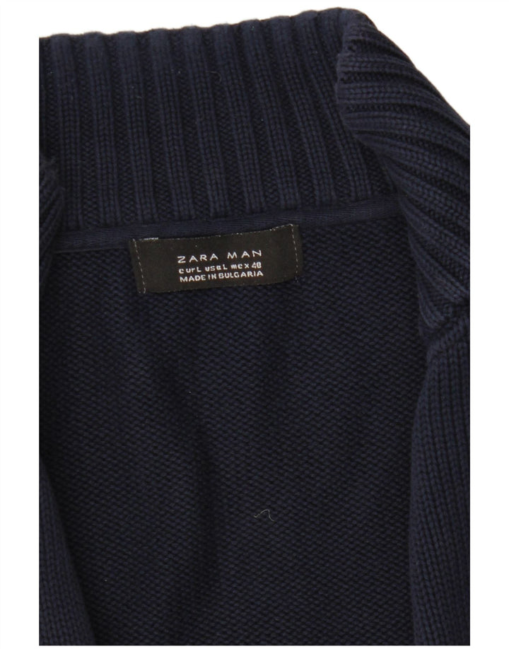 Zara Cardigan Homme Pull Large Bleu Marine
