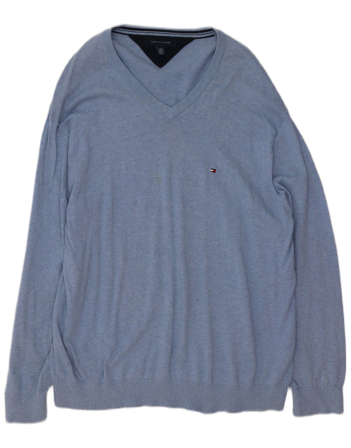 Tommy Hilfiger Pull col V pour homme 2XL Bleu