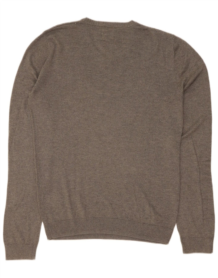 Lee Pull Col V Homme Gris Moyen Moucheté Viscose