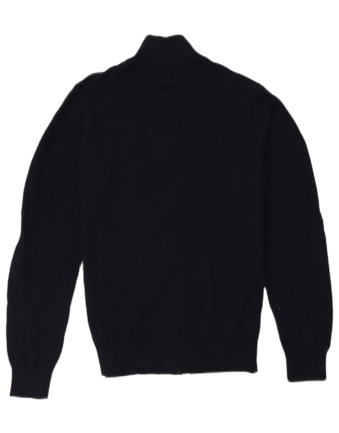 Crew Clothing Pull col zippé pour homme en coton bleu marine moyen
