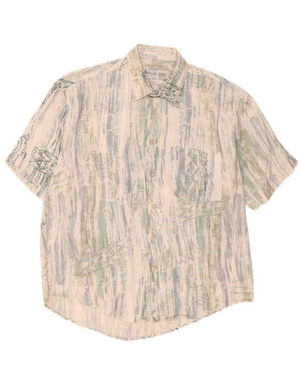 Chemise à manches courtes homme vintage XL rayé multicolore