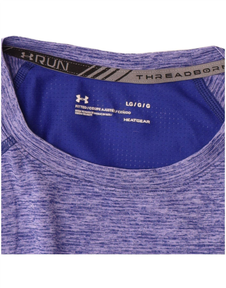 UNDER ARMOUR T-Shirt Heat Gear Homme Grand Bleu Moucheté