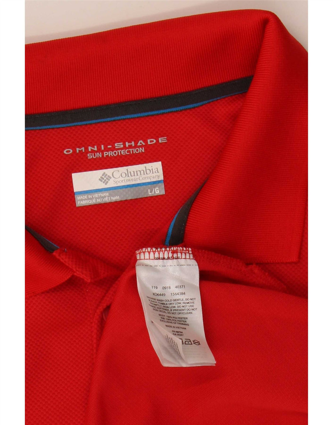 Columbia Omni-Shade Polo Homme Rouge Large Polyester