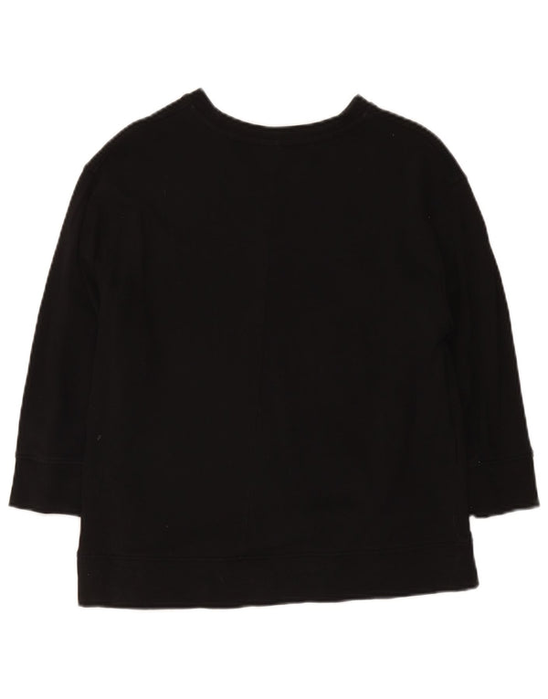 Zara Sweat-shirt à manches 3/4 pour femme UK 14 en coton noir moyen