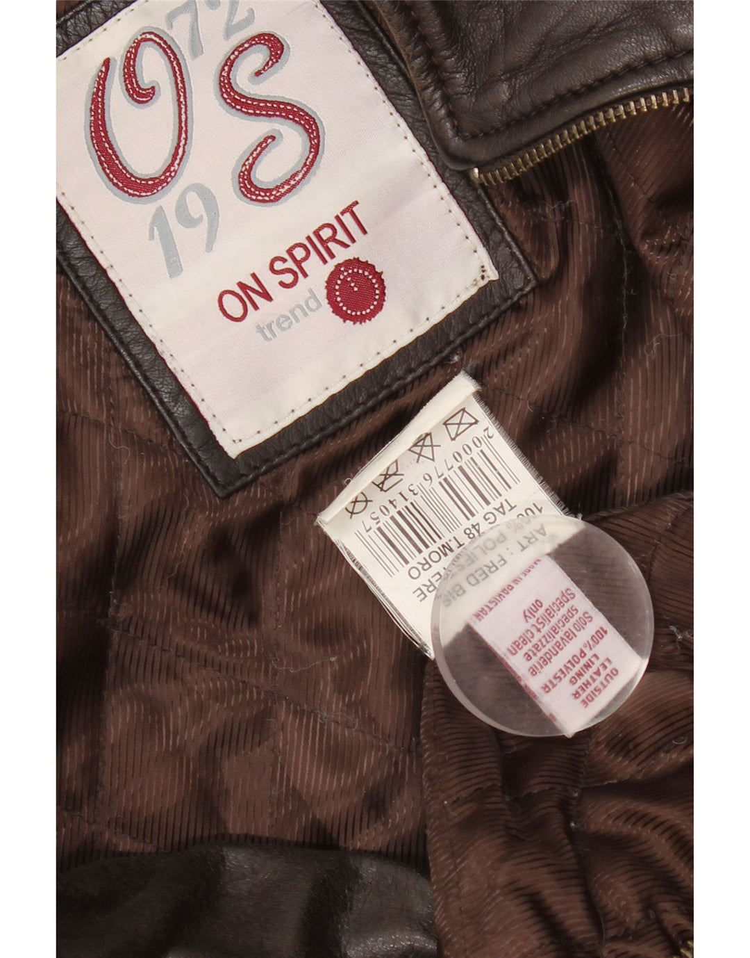 On Spirit Veste en Cuir Bomber Homme IT 48 Cuir Marron Moyen