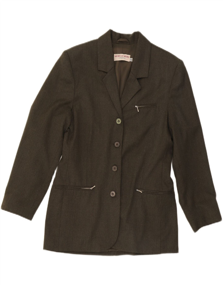 MORE & MORE Veste blazer à 4 boutons pour femme EU 40 Kaki moyen Polyester
