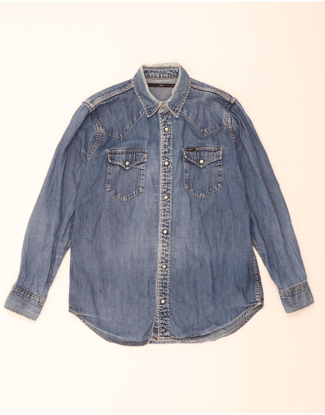 Lee Chemise en Jean Homme Bleu Moyen Coton