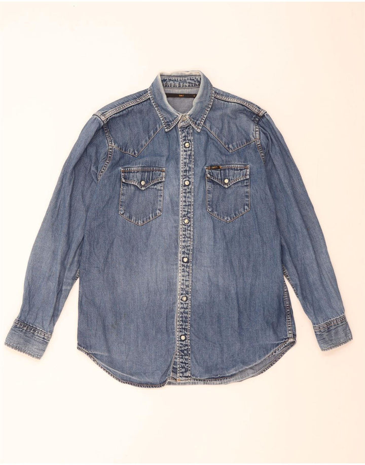 Lee Chemise en Jean Homme Bleu Moyen Coton