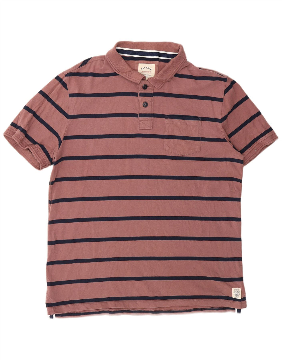 Fat Face Polo Homme Large Bordeaux Rayé
