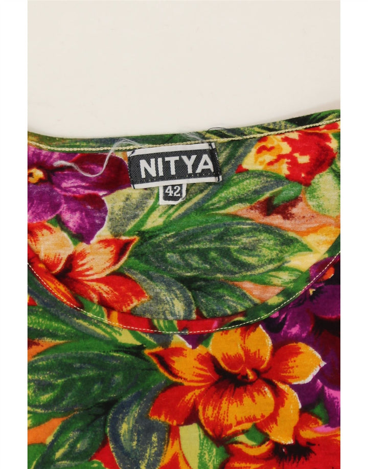 NITYA Womens Hawaii Oversized T-Shirt Top EU 42 Large Multicoloured Floral Vintage Nitya and Second-Hand Nitya from Messina Hembry 