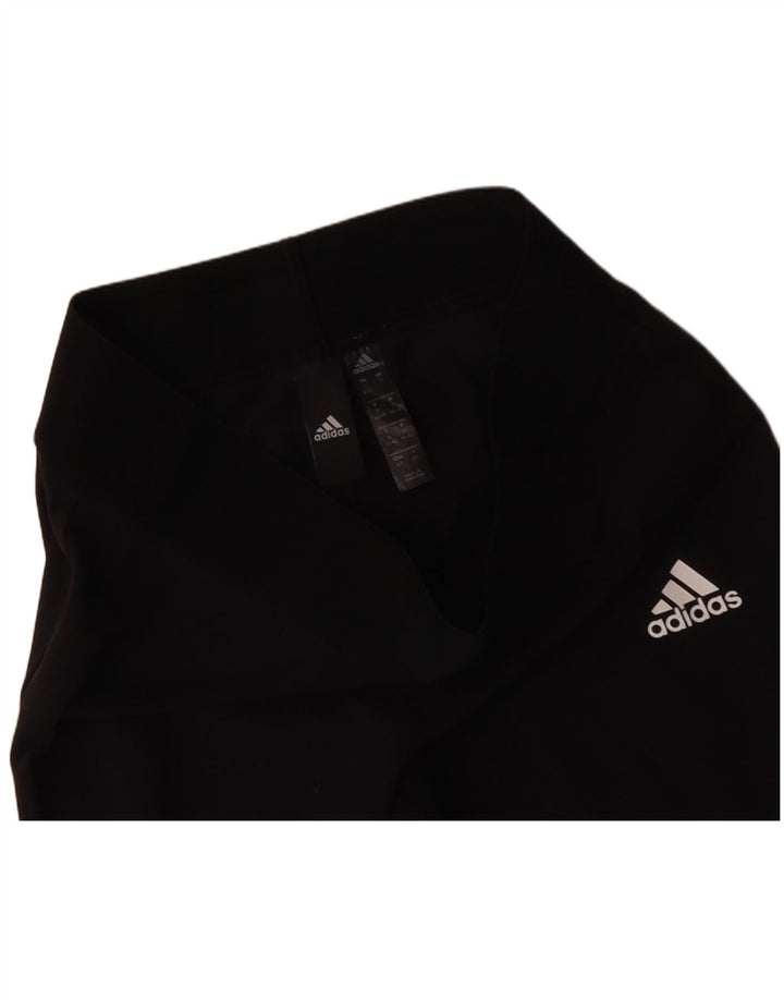 ADIDAS Leggings Femme UK 8/10 Petit Noir Coton
