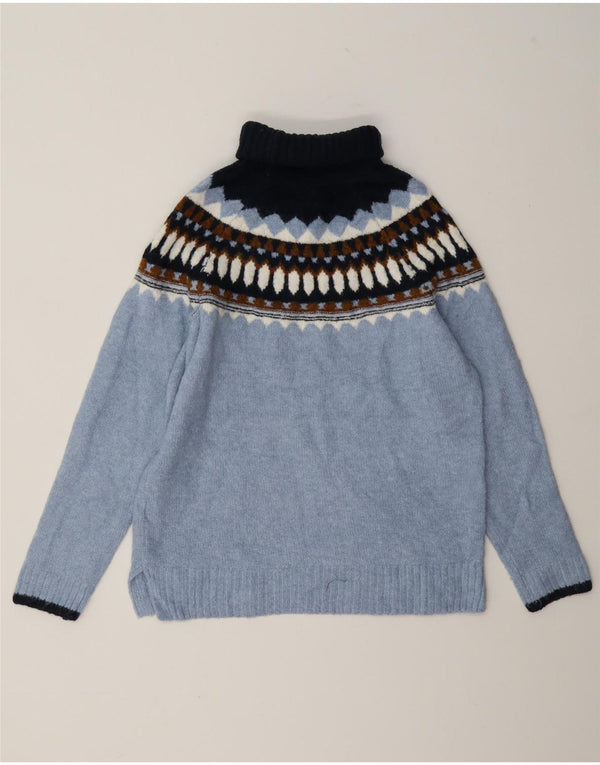 Marks & Spencer Pull col roulé pour femme UK 6 XS Bleu Fair Isle